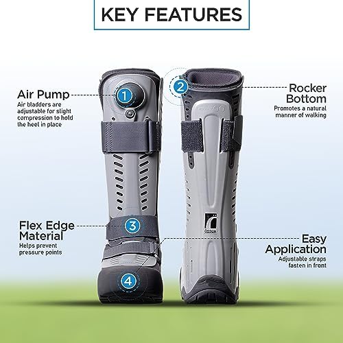 Ossur Rebound Air Walker Boot | Comfortable Walking Boot with Compression Straps & Air Pump Rocker Bottom | Walking Boot for Broken Foot, Walking Boot for Sprained Ankle (High Top, Medium)