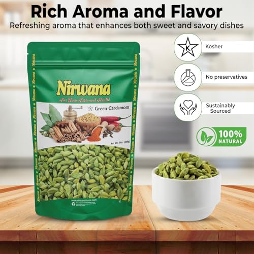 Premium Green Cardamom Pods - 14oz (396g) - Aromatic Whole Cardamom for Cooking, Baking, Chai, and Curries - Ideal for Spices, Teas, and Authentic Recipes