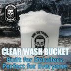 Mr. Detroit - 3.5 Gal Car Wash Bucket, Plastic White Heavy Duty Clear Detailing Bucket for RV, Boat, Motorcycle & Home Detailing (Eco-Friendly)