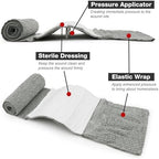 6" Israeli Style Emergency Compression Bandage, Sterile Double Vacuum-Sealed Dressing for Trauma Battle Military First Aid IFAK, 5 Pack