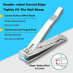 firiKer Nail Clipper Set,Premium Stainless Steel Fingernail and Toenail Clipper Cutters with Nail File, Sharp Effortless Nail Clippers Set for Men & Women(Silver)