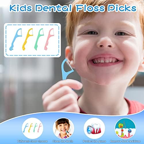 dentle Floss Pick Holder Dispenser 88 Floss with 58 Floss Refill, Fun & Colorful Animal Floss Help You Prevent Tooth Decay and Gum Disease (1 Pack Green)
