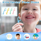 dentle Floss Pick Holder Dispenser 88 Floss with 58 Floss Refill, Fun & Colorful Animal Floss Help You Prevent Tooth Decay and Gum Disease (1 Pack Green)