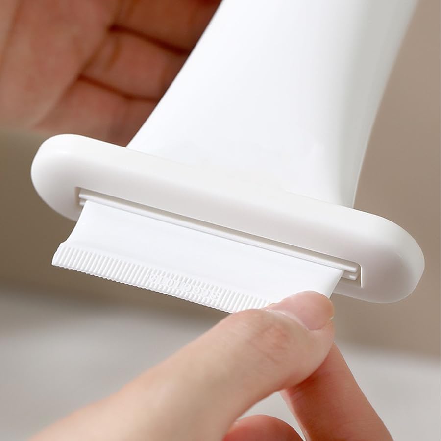 5PCS Manual Toothpaste & Facial Cleanser Squeezer - No Electricity, Lightweight Durable Bathroom Accessories with Transparent Holder, Easy Dispensing,White