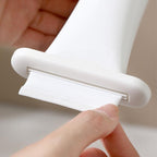 5PCS Manual Toothpaste & Facial Cleanser Squeezer - No Electricity, Lightweight Durable Bathroom Accessories with Transparent Holder, Easy Dispensing,White