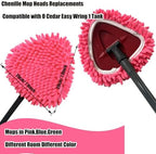 6 PCS Spin Mop Heads Replacements Compatible with Ocedar Easywring 1 Tank System Chenille Mops Duster Pad Washable Dust Refills Green Blue Red