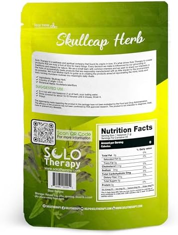 Skullcap Herb 28 Grams - Skullcap Tea - Skullcap Dried Herb- Scutellaria lateriflora Resealable Bag (Skullcap Herb)