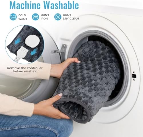 Electric Heated Foot Warmer Soft Flannel Foot Heater with 2h Auto Off & 3 Heat Levels Full Body Use Heating Pad for Feet, Abdomen, Cramps, Pain Relief Pocket Design 16" x 22" Dark Grey