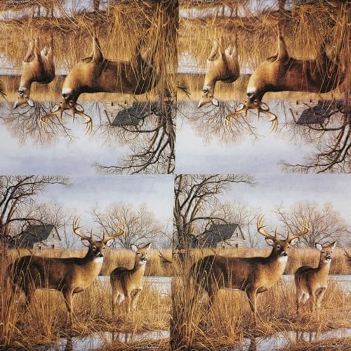 Colored Paper Cocktail Napkins, 20 Count Shabby Chic Napkins for Wedding, Dinner Tea Party Shower, Deer & Barn