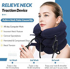 Jaximy Neck Stretcher, Neck Traction Device, Cervical Traction Device, Neck Pain Relief, Adjustable Inflatable Neck Brace & Neck Stretcher Cervical Traction, Neck Decompression Home Use (Blue)