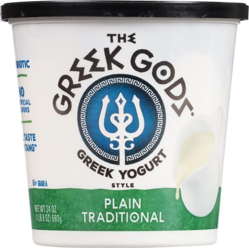 Greek God Greek Yogurt Style, Plain Traditional, Kosher, RBST Free, 24 Ounces (Pack of 6)
