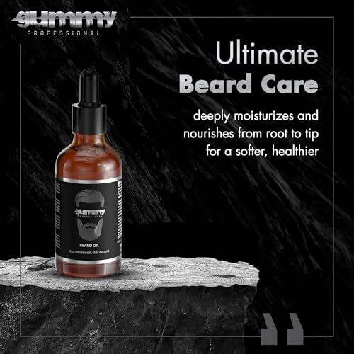 Gummy Professional Beard Oil for Men – Lightweight Conditioning Oil Formula to Moisturize and Soften Facial Hair, Beard and Mustache – Non Greasy Grooming Care for Daily Use – 1.69 fl oz / 50 ml