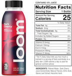 Dark Cherry Juice Drinks by Loom, Low Sugar Juice, Real Fruit, No Added Sugar, Healthy Hydration, 30 Calories, 12 oz bottles, 12 pack
