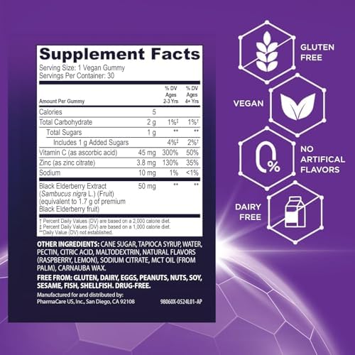 Sambucol Black Elderberry Syrup and Gummies for Kids - Elderberry Supplement with Vitamin C and Zinc, Syrup & Chewable Gummies for Children - 7.8 Fl Oz, 30 Count Bundle
