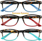 Success Eyewear Reading Glasses Set of 3 Great Value Spring Hinge Readers Men and Women Glasses for Reading