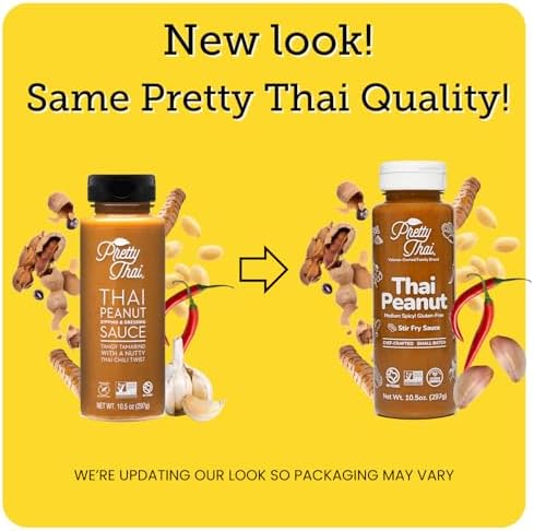Pretty Thai Peanut Sauce, Gluten Free Certified Non-GMO Vegan Authentic Stir Fry, Dressing, Rice Seasoning, Condiment & Dipping Sauce, 100% Natural