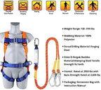 Safety Harness Fall Protection Kit: Full Body Roofing harnesses with Shock Absorbing Lanyard - Updated Comfortable Waist Pad