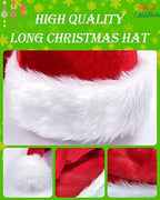 Long Santa Hats Xmas Velvet Christmas Hats for Adults Keep Warm Winter Christmas Costume