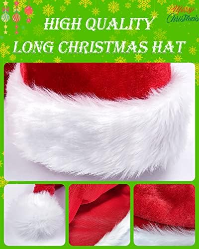 Long Santa Hats Xmas Velvet Christmas Hats for Adults Keep Warm Winter Christmas Costume
