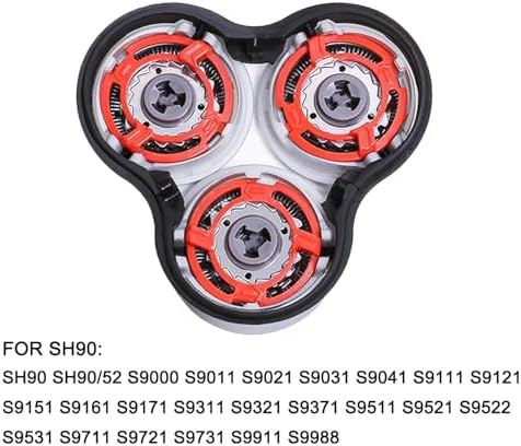 SH90 Replacement Shaver Heads Compatible with Philips Norelco Series 9000, Replacement Blades Compatible with Philips Electric Shaving Series 9000 and Series 8000 (Includes Base)