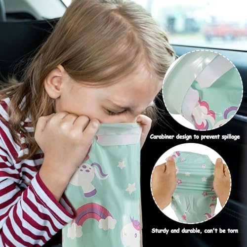 16 Pcs Kids Vomit Bags Disposable Emesis Bags 1500ml,Throw Up Puke Barf Bags Vomit Bags Disposable for Adults(Pony marine animal style)