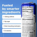 Focus Factor Energy Drink - 12 x 355ml Cans (Original Flavor) - with Focus + Energy - Lightly Carbonated, Sugar Free, Low Calorie with Vitamins B6 & B12