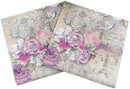 WallyE Graphic Patterns Decoupage Paper Napkins, French Garden Shabby Chic Inspired Chintz Luncheon Cocktail Napkins for Bridal Shower or Wedding, 20 Pack