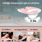 Inflatable Washing Hair Basin,Portable Shampoo Basin,Hair Washing Tray-Medical Shampoo for The Disabled,Pregnant Women,Bedridden and Handicapped,Elderly&Child-Wash While in Wheelchair or Chair at Home