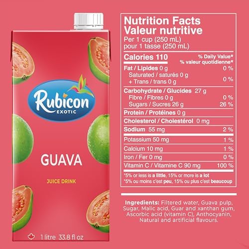 Rubicon Guava Exotic Juice Drink 200ml (Pack of 4), Red