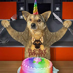 Dog Cake Topper Happy Birthday Puppy Theme Brown Glitter Party Decor Picks for Pet Dog Birthday Party Decorations Supplies