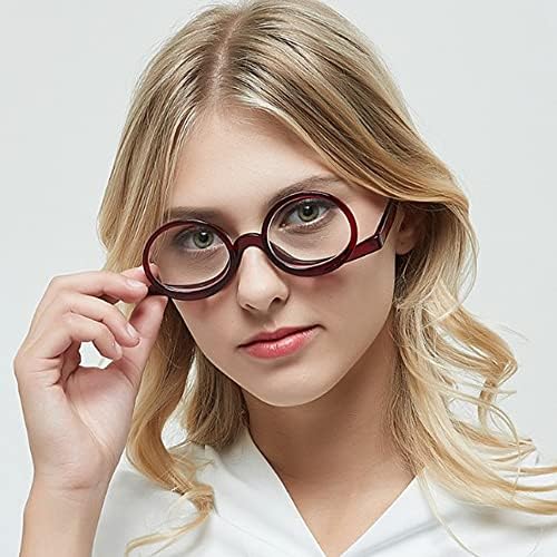 Aisi Magnifying Makeup Glasses Eye Make Up Spectacles Flip Down Lens Folding Cosmetic Glasses for Women