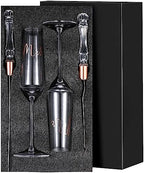 Boao 4 Pieces Wedding Toasting Flutes and Cake Server Set Wedding Reception Supplies Champagne Glasses Cake Knife Pie Server (Rose Gold,Classic)