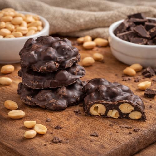 Goodland Farms Dark Chocolate Peanut Clusters | 12 Ounce Bag | Fresh Roasted Peanuts Coated in Rich Smooth Dark Chocolate