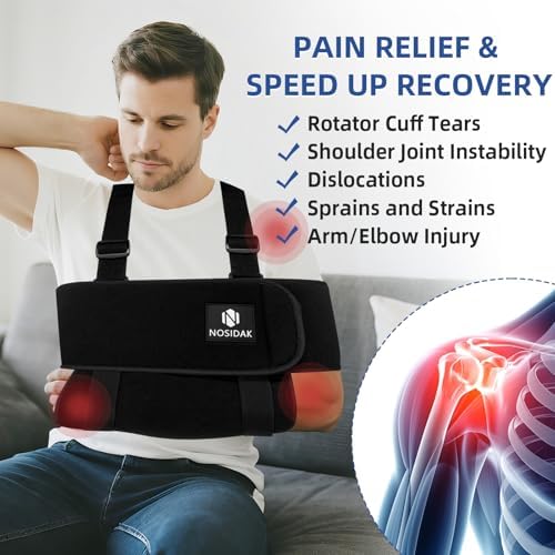 Arm Sling Shoulder Immobilizer for Sleeping, Adjustable Shoulder Sling for Shoulder Injury, Rotator Cuff Tear, Clavicle Injury, Elbow Support for Dislocated, Broken, Fractured Arm, Strain