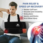 Arm Sling Shoulder Immobilizer for Sleeping, Adjustable Shoulder Sling for Shoulder Injury, Rotator Cuff Tear, Clavicle Injury, Elbow Support for Dislocated, Broken, Fractured Arm, Strain
