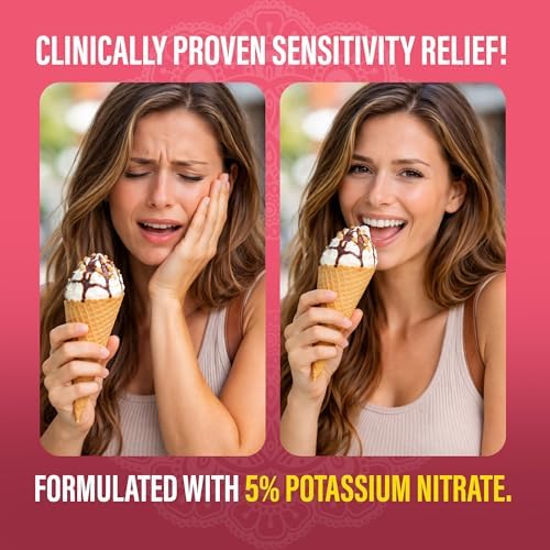 GuruNanda Sensitive Toothpaste – 5% Potassium Nitrate for Tooth Sensitivity Relief, Nano Hydroxyapatite & White Turmeric for Happy Gums, Fluoride-Free, Natural Clove Mint, 4.2 oz