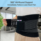 TESETON Back Brace for Men and Women, Support Belt Relief Lower Back Pain Herniated Disc, Sciatica, Scoliosis, Breathable Mesh, Lumbar Support Belt with 8 reinforced Bones 02 Black-S