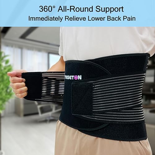 Back Brace for Men and Women, Back Support Belt Relief Lower Back Pain Herniated Disc, Sciatica, Scoliosis, Breathable Mesh, Lumbar Support Belt with 8 reinforced Bones 02 Black-M