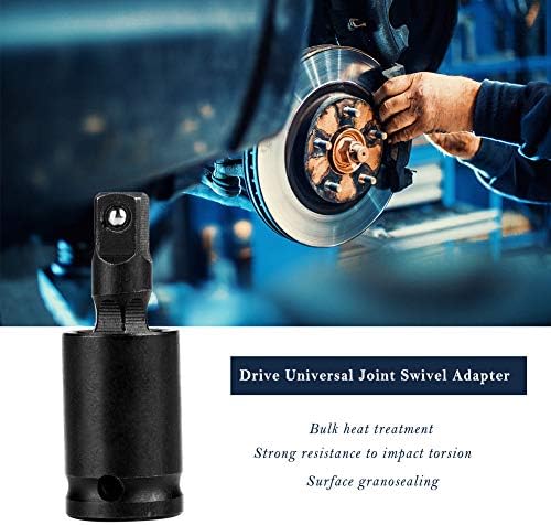Universal Joint Swivel Socket Adapter 360 Degree Universal Rotation Air Impact Wobble Socket Wobble Socket Wrench (1/4 inch)