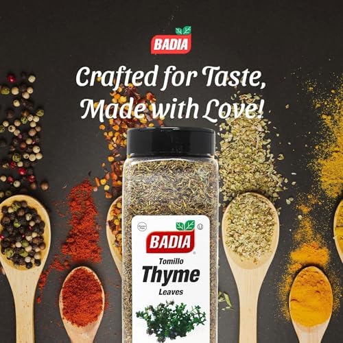 Badia Whole Thyme Leaves, 8 oz - Dried Herb for Cooking, Seasoning, and Marinades, Kosher, No Gluten