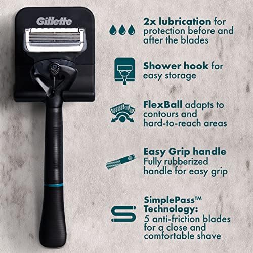 Gillette Intimate Razor for Men, Men’s Pubic Razors for Manscaping, Gentle and Easy to Use, Designed For Pubic Hair, 1 Handle, 2 Blade Refills