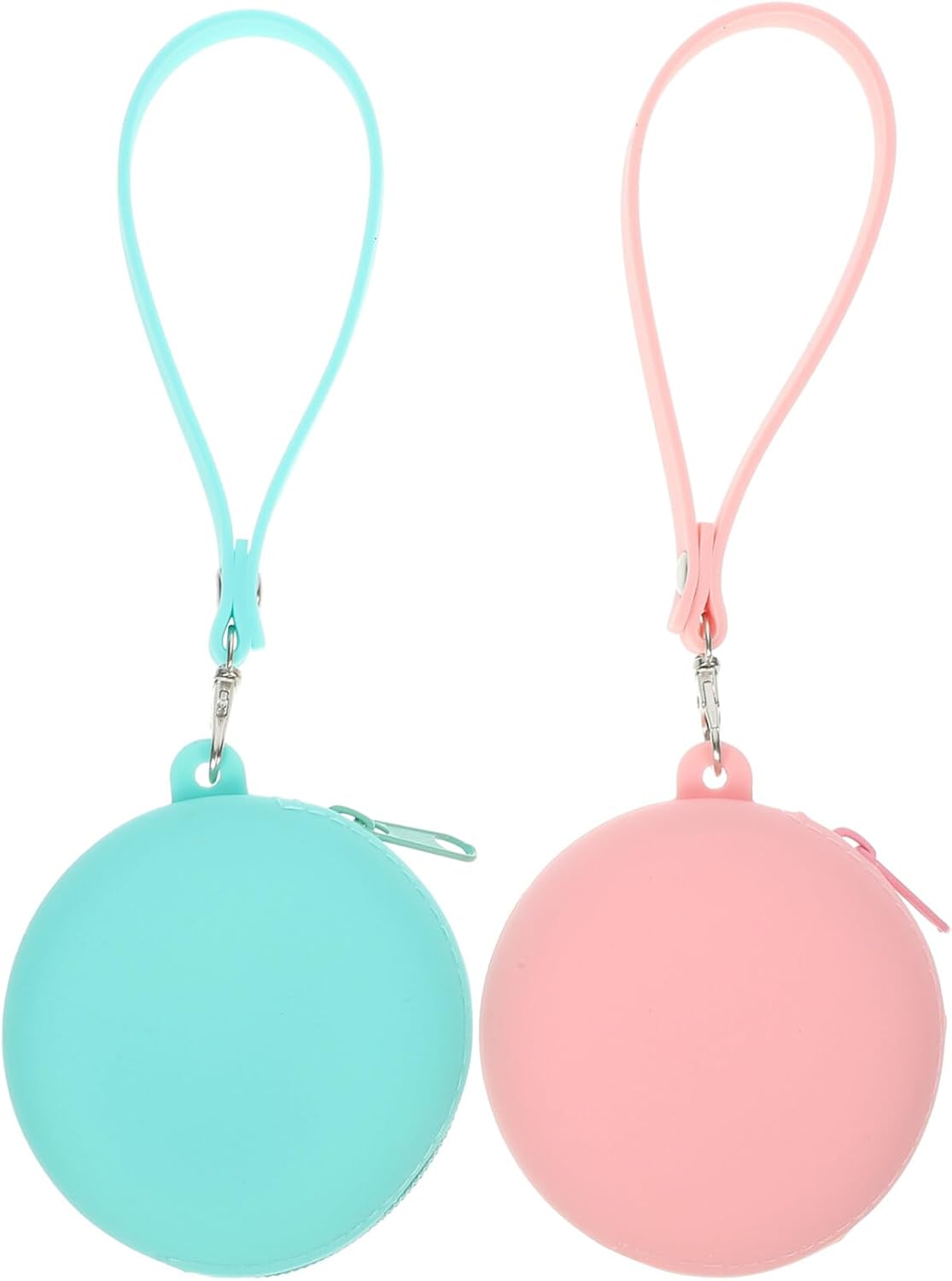 2Pcs Portable Silicone Earphone and Cable Organizer Pouch with Wrist Strap for Travel Zippered Storage Case for Jewelry and Accessories