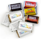 Custom Printed Wrappers and Mini Chocolate Bars, Promotional Items Add Your Logo Candy Personalized Miniatures, (75 Count)
