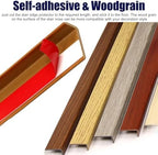 CMYUN Floor Transition Strip Bendable Wood Grain Stair Nosing Self Adhesive, Flexible PVC Stair Edge Protector Wood to Tile, L-Shape Floor Window Edging Trim Strip(Style-3,L130cm/51)
