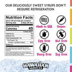 Hawaiian Shaved Ice Syrup Gallon, Tiger's Blood Flavor, Great For Slushies, Italian Soda, Popsicles, & More, No Refrigeration Needed, Contains No Nuts, Soy, Wheat, Dairy, Starch, Flour, or Egg Products