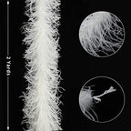 Soarer White Ostrich Feather Boas – 2yards 3ply Long Boas for Party, DIY Production, Clothing Decoration (White)