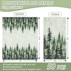 JarThenaAMCS 50Pcs Green Misty Forest Guest Napkins Woodland Paper Napkin Disposable Pine Tree Dinner Hand Towel Napkin for Bathroom Party Table Supplies