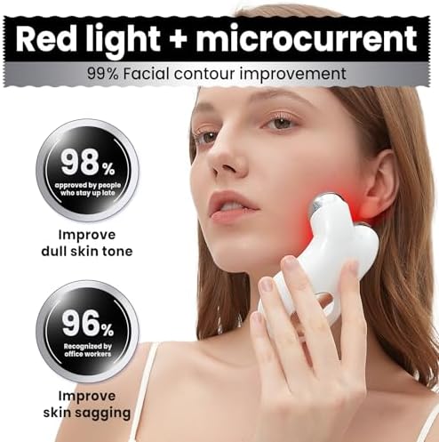 Microcurrent Facial Device,Latest Red Light Technology，Enhances The Ability to Lift The Face and Tighten The Skin，Facial Wrinkle Equipment，Smart Photon Micro-Current Device, Model:EP-300.