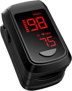 HOLFENRY JKS50BL Pulse Oximeter Fingertip- Mini Oximeter Oxygen Saturation Monitor for SpO2/Heart Rate/PI, with Auto Graph Display