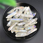 50g/1pc White Titanium Aura Lemurian Seed Quartz Crystal Stones Point Specimen Decoration Quartz Crystals